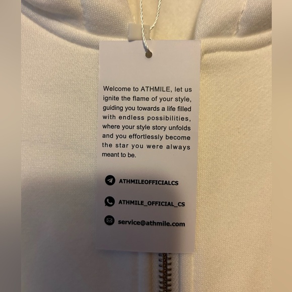 Women👱🏽‍♀️ Oversized Zip Up White Sweatshirt Hoodie Jacket Sz L - Picture 4 of 11